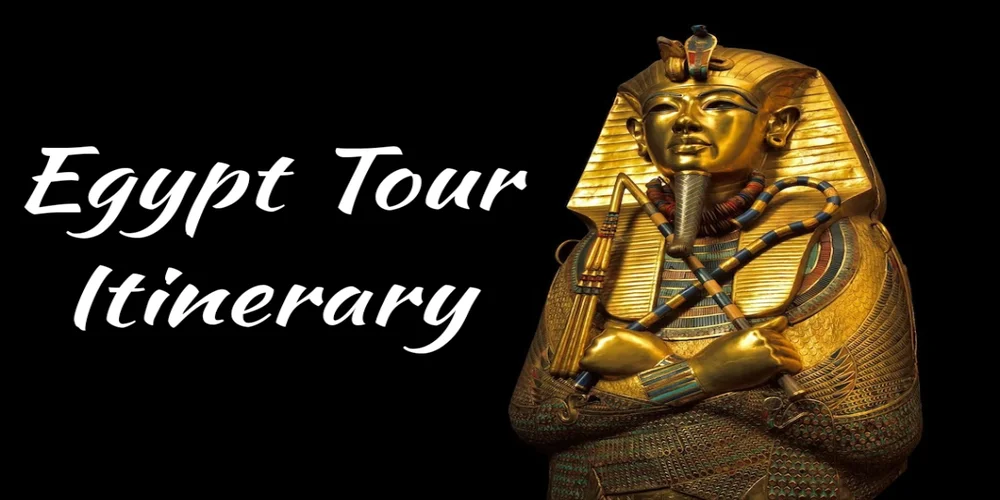 Golden statue of King Tutankhamun highlighting diverse Egypt Tour Itineraries for historical sightseeing and ancient landmark tours.